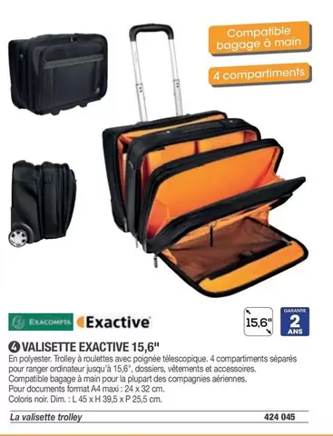 Exactive - Valisette  15,6" offre sur Hyperburo