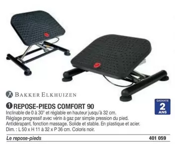 Bakker Elkhuizen - Repose-pieds Comfort 90 offre sur Hyperburo