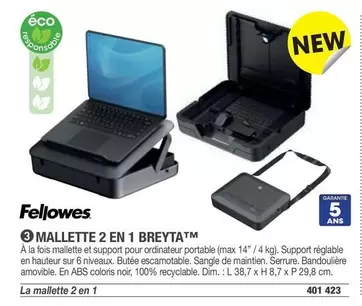 Fellowes - Mallette 2 En 1 Breyta Tm offre sur Hyperburo