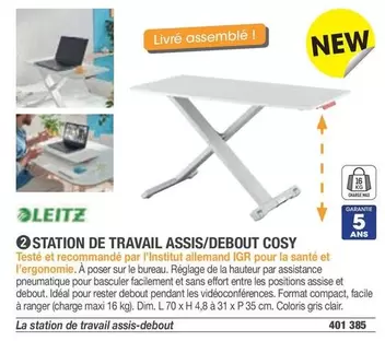 Leitz - Station De Travail Assis/debout Cosy offre sur Hyperburo