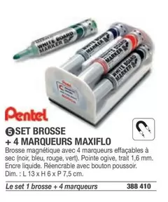 Pentel - Set Brosse + 4 Marqueurs Maxiflo offre sur Hyperburo