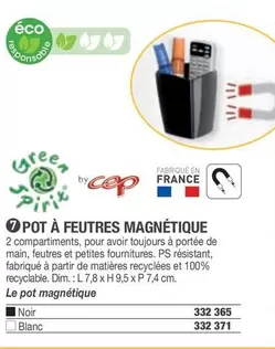 Green Spirit - Pot A Feutres Magnétique offre sur Hyperburo