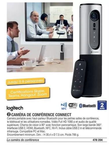 Logitech - Caméra De Conférence Connect offre sur Hyperburo