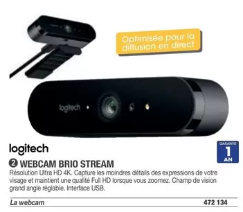 Logitech - Webcam Brio Stream offre sur Hyperburo