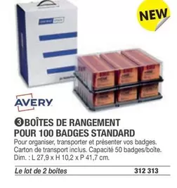 Avery - Boîtes De Rangement Pour 100 Badges Standard offre sur Hyperburo