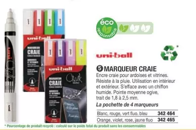 Uni-Ball - Marqueur Craie offre sur Hyperburo