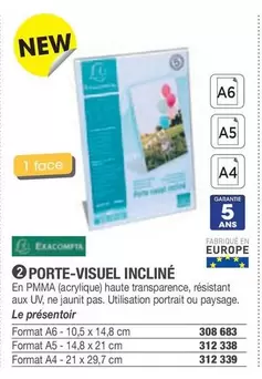 Exacompta - Porte-Visuel Incliné offre sur Hyperburo