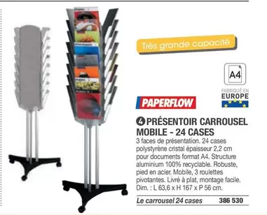 Paperflow - Présentoir Carrousel Mobile-24 Cases offre sur Hyperburo