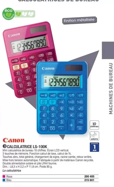 Canon - Calculatrice LS-100K offre sur Hyperburo