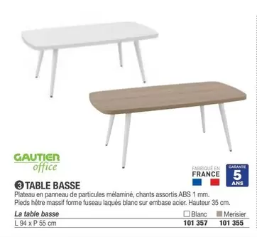 Gautier - Table Basse offre sur Hyperburo