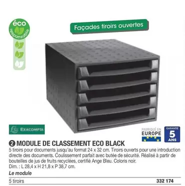 Exacompta - Module De Classement Eco Black offre sur Hyperburo