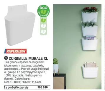 PaperFlow - Corbeille Murale Xl offre sur Hyperburo