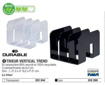 Durable - Trieur Vertical Trend offre sur Hyperburo