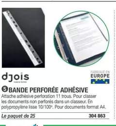 Djois - Bande Perforée Adhésive offre sur Hyperburo