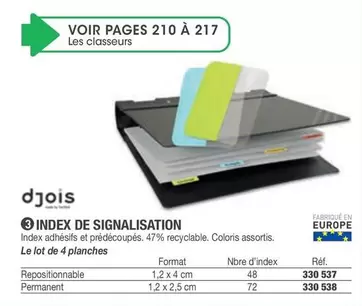 Djois - Index De Signalisation offre sur Hyperburo