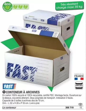 Fast - Conteneur À Archives offre sur Hyperburo