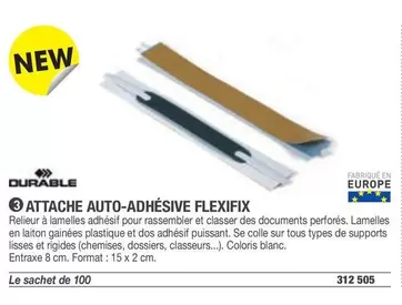 Durable - Attache Auto-Adhésive Flexifix offre sur Hyperburo