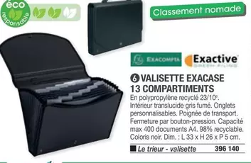 Exacompta - Valisette Exacase 13 Compartiments offre sur Hyperburo