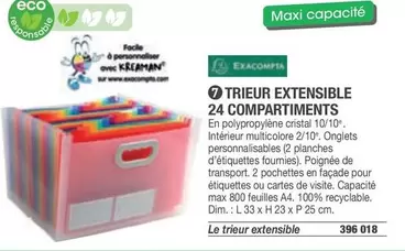 Exacompta - Trieur Extensible 24 Compartiments offre sur Hyperburo