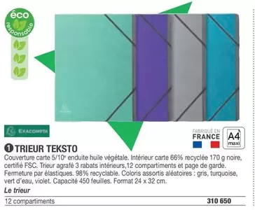 Exacompta - Trieur Teksto offre sur Hyperburo