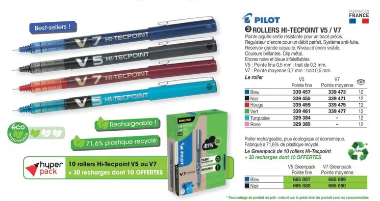 Pilot - Rollers Hi-Tecopoint V5 / V7 offre sur Hyperburo