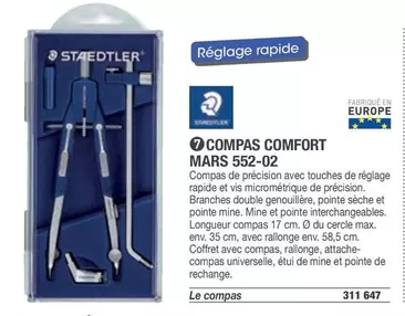 Staedtler - Compas Comfort Mars 552-02 offre sur Hyperburo