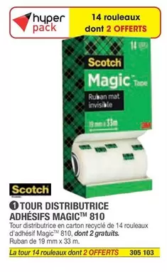 Scotch - Tour Distributrice Adhésifs Magic™ 810 offre sur Hyperburo