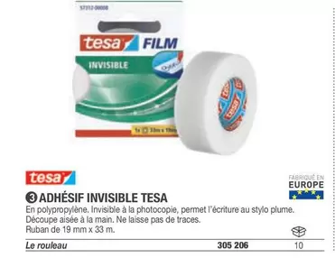 Tesa - Adhésif Invisible offre sur Hyperburo