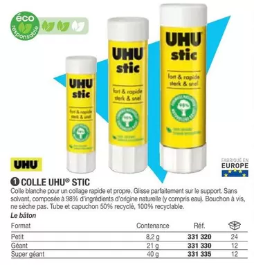 Uhu - Colle Stic offre sur Hyperburo