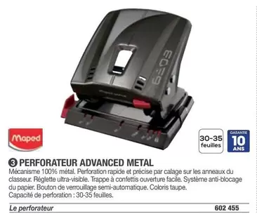 Maped - Perforateur Advanced Metal offre sur Hyperburo