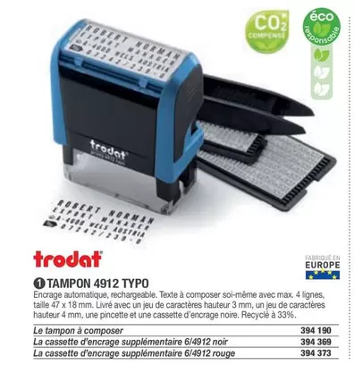 Trodat - Tampon 4912 Typo offre sur Hyperburo