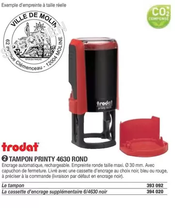 Trodat - Tampon Printy 4630 Rond offre sur Hyperburo