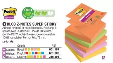 Post-It - Bloc Z-Notes Super Sticky offre sur Hyperburo