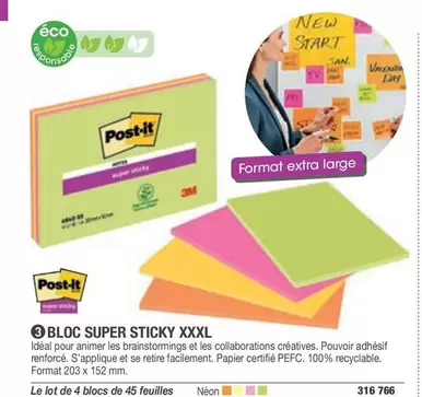 Post-It - Bloc Super Sticky Xxxl offre sur Hyperburo