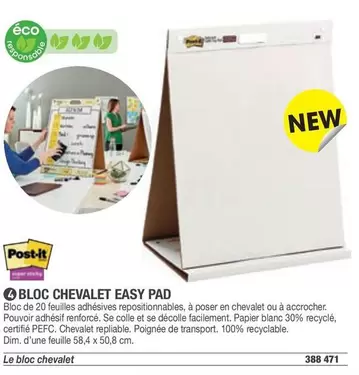 Post-It - Bloc Chevalet Easy Pad offre sur Hyperburo