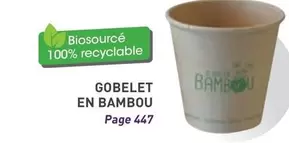 Gobelet En Bambou offre sur Hyperburo