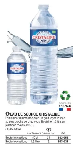 Cristaline - Eau De Source offre sur Hyperburo