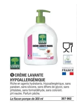 L'Arbre Vert - Crème Lavante Hypoallergénique offre sur Hyperburo