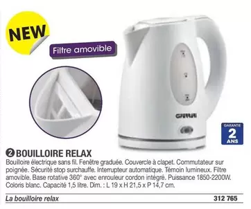 Bouilloire Relax offre sur Hyperburo