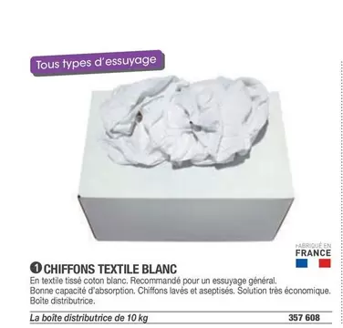 Chiffons Textile Blanc offre sur Hyperburo