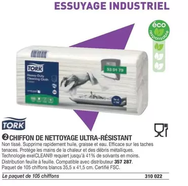 Tork - Chiffon De Nettoyage Ultra-Résistant offre sur Hyperburo