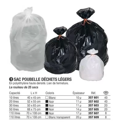 Sac Poubelle Déchets Légers offre sur Hyperburo