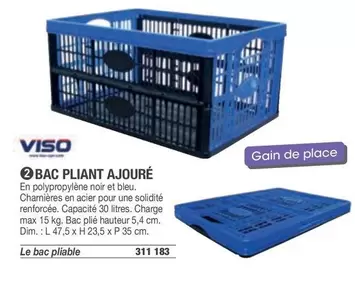 Viso - Bac Pliant Ajouré offre sur Hyperburo