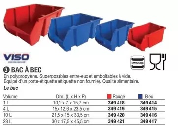 Viso - Bac À Bec offre sur Hyperburo