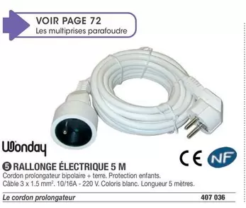 Wonday - Rallonge Électrique  offre sur Hyperburo