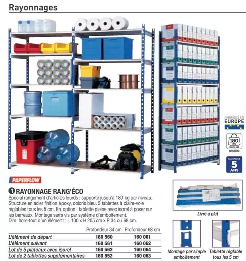 Paperflow - Rayonnages Rang'éco offre sur Hyperburo
