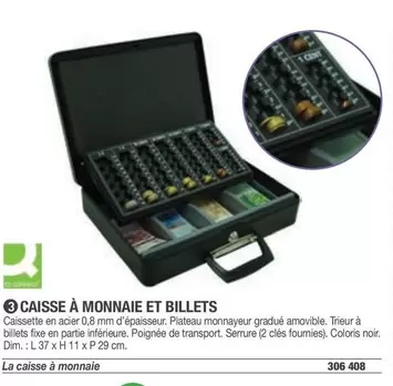 Q-Connect - Caisse À Monnaie Et Billets offre sur Hyperburo