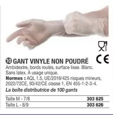 Gant Vinyle Non Poudre offre sur Hyperburo