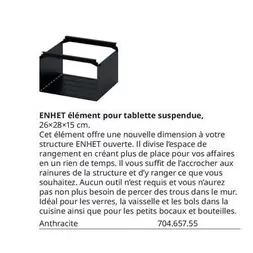 Enhet Élément Pour Tablette Suspendue offre sur IKEA