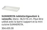 Sunnersta Tablette/Égouttoir À Vaisselle offre sur IKEA